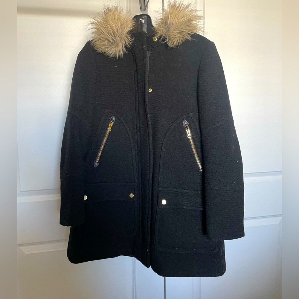 J.CREW Chateau Parker in Italian Stadium cloth - Black Size 6